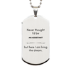 Funny Assistant Gifts, Never thought I'd be Assistant, Appreciation Birthday Silver Dog Tag for Men, Women, Friends, Coworkers