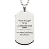 Funny Insurance Sales Agent Gifts, Never thought I'd be Insurance Sales Agent, Appreciation Birthday Silver Dog Tag for Men, Women, Friends, Coworkers