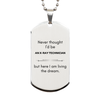 Funny X-Ray Technician Gifts, Never thought I'd be X-Ray Technician, Appreciation Birthday Silver Dog Tag for Men, Women, Friends, Coworkers