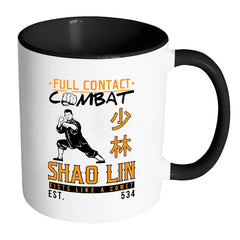 Full Combat Shao Lin Mug White 11oz Accent Coffee Mugs