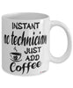Funny AC Technician Mug Instant AC Technician Just Add Coffee Cup White