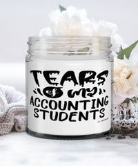 Funny Accounting Professor Teacher Candle Tears Of My Accounting Students 9oz Vanilla Scented Candles Soy Wax