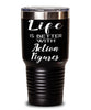 Funny Action Figures Tumbler Life Is Better With Action Figures 30oz Stainless Steel Black