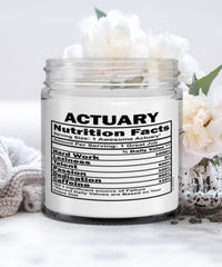 Funny Actuary Candle Nutrition Facts 9oz Vanilla Scented Candles Soy Wax