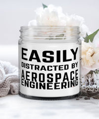 Funny Aerospace Engineer Candle Easily Distracted By Aerospace Engineering 9oz Vanilla Scented Candles Soy Wax