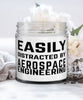 Funny Aerospace Engineer Candle Easily Distracted By Aerospace Engineering 9oz Vanilla Scented Candles Soy Wax