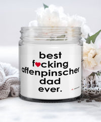 Funny Affenpinscher Dog Candle B3st F-cking Affenpinscher Dad Ever 9oz Vanilla Scented Candles Soy Wax