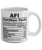 Funny Afi Nutritional Facts Coffee Mug 11oz White