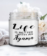 Funny Agama Lizard Candle Life Is Better With A Agama 9oz Vanilla Scented Candles Soy Wax