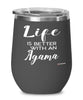 Funny Agama Lizard Wine Glass Life Is Better With A Agama 12oz Stainless Steel Black