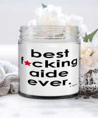 Funny Aide Candle B3st F-cking Aide Ever 9oz Vanilla Scented Candles Soy Wax