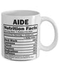 Funny Aide Nutritional Facts Coffee Mug 11oz White