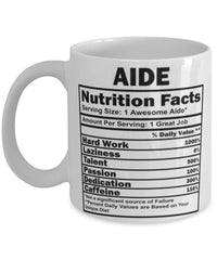 Funny Aide Nutritional Facts Coffee Mug 11oz White