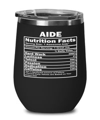 Funny Aide Nutritional Facts Wine Glass 12oz Stainless Steel