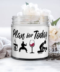Funny Aikidoka Candle Adult Humor Plan For Today Aikido Wine 9oz Vanilla Scented Candles Soy Wax