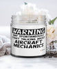 Funny Aircraft Mechanic Candle Warning May Spontaneously Start Talking About Aircraft Mechanics 9oz Vanilla Scented Candles Soy Wax