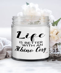 Funny Albino Cory Fish Candle Life Is Better With An Albino Cory 9oz Vanilla Scented Candles Soy Wax