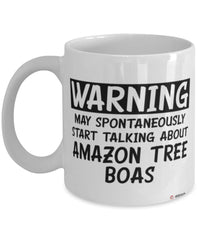 Funny Amazon Tree Boa Mug Warning May Spontaneously Start Talking About Amazon Tree Boas Coffee Cup White