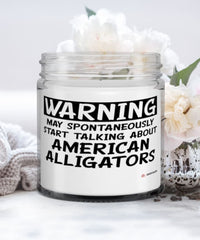 Funny American Alligator Candle Warning May Spontaneously Start Talking About American Alligators 9oz Vanilla Scented Candles Soy Wax