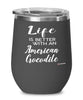 Funny American Crocodile Wine Glass Life Is Better With An American Crocodile 12oz Stainless Steel Black