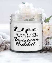 Funny American Rabbit Candle Life Is Better With An American Rabbit 9oz Vanilla Scented Candles Soy Wax