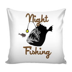 Funny Anglerfish Graphic Pillow Cover Night Fishing