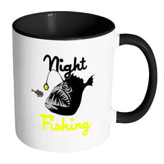 Funny Anglerfish Mug Night Fishing White 11oz Accent Coffee Mugs