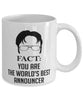 Funny Announcer Mug Fact You Are The Worlds B3st Announcer Coffee Cup White
