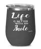 Funny Anole Lizard Wine Glass Life Is Better With An Anole 12oz Stainless Steel Black