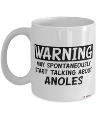 Funny Anole Mug Warning May Spontaneously Start Talking About Anoles Coffee Cup White