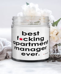 Funny Apartment Manager Candle B3st F-cking Apartment Manager Ever 9oz Vanilla Scented Candles Soy Wax