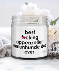 Funny Appenzeller Sennenhunde Dog Candle B3st F-cking Appenzeller Sennenhunde Dad Ever 9oz Vanilla Scented Candles Soy Wax