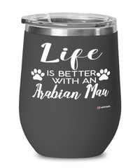 Funny Arabian Mau Cat Wine Glass Life Is Better With An Arabian Mau 12oz Stainless Steel Black