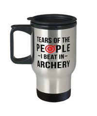 Funny Archer Mug Tears Of The People I Beat In Archery Travel Mug 14oz Stainless Steel