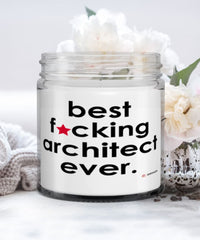 Funny Architect Candle B3st F-cking Architect Ever 9oz Vanilla Scented Candles Soy Wax