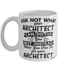 Funny Architect Mug Ask Not What Your Architect Can Do For You Coffee Cup 11oz 15oz White