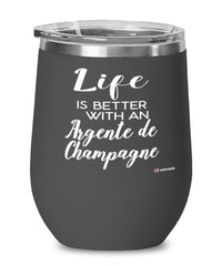 Funny Argente De Champagne Rabbit Wine Glass Life Is Better With An Argente De Champagne 12oz Stainless Steel Black