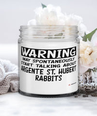 Funny Argente St. Hubert Rabbit Candle May Spontaneously Start Talking About Argente St. Hubert Rabbits 9oz Vanilla Scented Candles Soy Wax