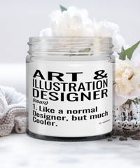 Funny Art and Illustration Designer Candle Like A Normal Designer But Much Cooler 9oz Vanilla Scented Candles Soy Wax