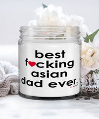 Funny Asian Cat Candle B3st F-cking Asian Dad Ever 9oz Vanilla Scented Candles Soy Wax