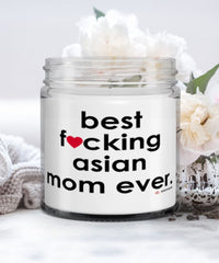 Funny Asian Cat Candle B3st F-cking Asian Mom Ever 9oz Vanilla Scented Candles Soy Wax