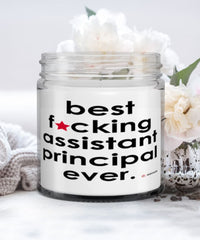 Funny Assistant Principal Candle B3st F-cking Assistant Principal Ever 9oz Vanilla Scented Candles Soy Wax