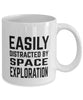 Funny Astronaut Mug Easily Distracted By Space Exploration Coffee Mug 11oz White