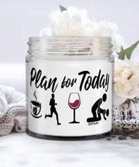 Funny Athlete Candle Adult Humor Plan For Today Athletics Wine 9oz Vanilla Scented Candles Soy Wax