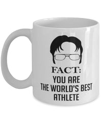 Funny Athletics Mug Fact You Are The Worlds B3st Athlete Coffee Cup White