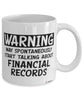 Funny Auditor Mug Warning May Spontaneously Start Talking About Financial Records Coffee Cup White