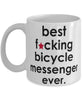 Funny B3st F-cking Bicycle Messenger Ever Coffee Mug White