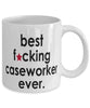 Funny B3st F-cking Caseworker Ever Coffee Mug White