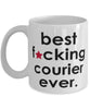 Funny B3st F-cking Courier Ever Coffee Mug White