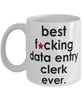 Funny B3st F-cking Data Entry Clerk Ever Coffee Mug White